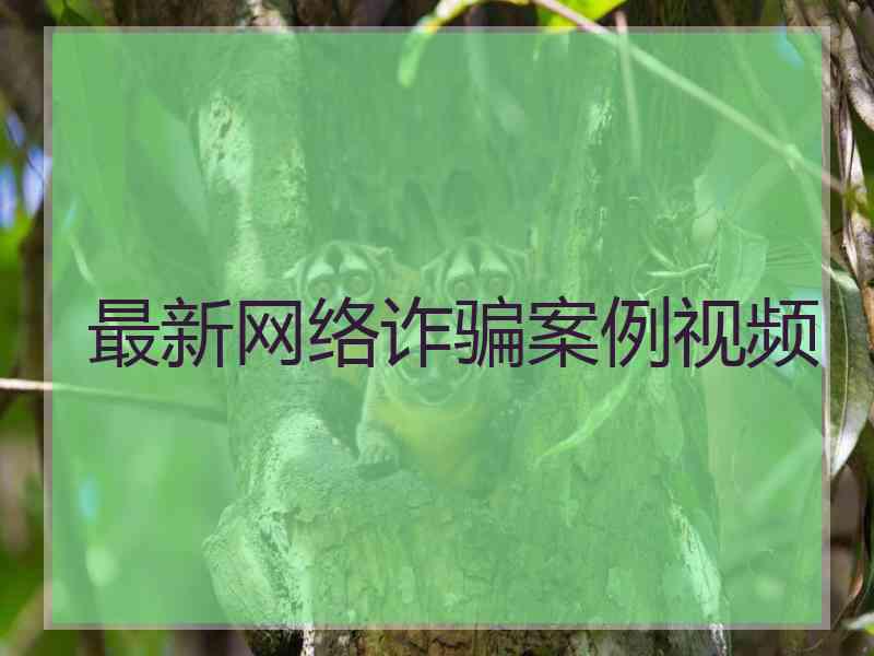 最新网络诈骗案例视频