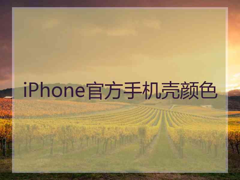 iPhone官方手机壳颜色