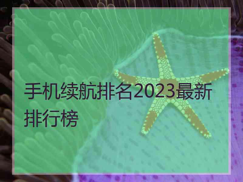 手机续航排名2023最新排行榜