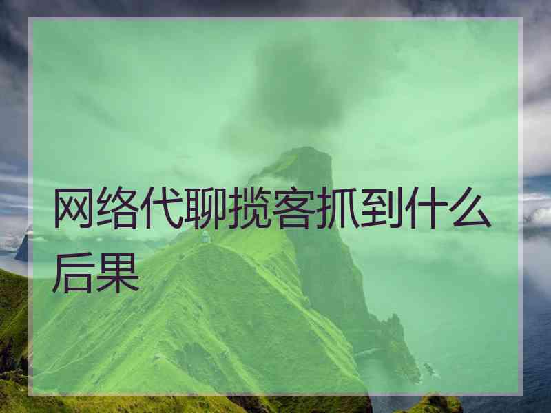 网络代聊揽客抓到什么后果