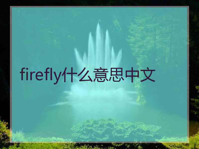 firefly什么意思中文