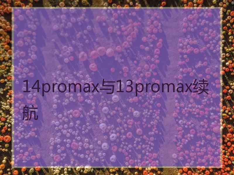 14promax与13promax续航