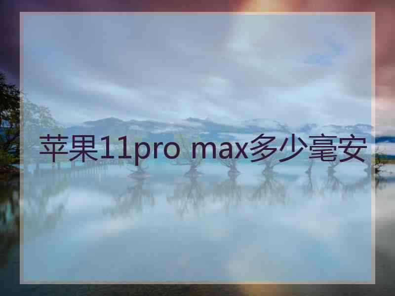 苹果11pro max多少毫安