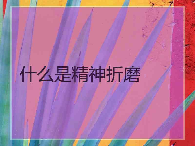 什么是精神折磨