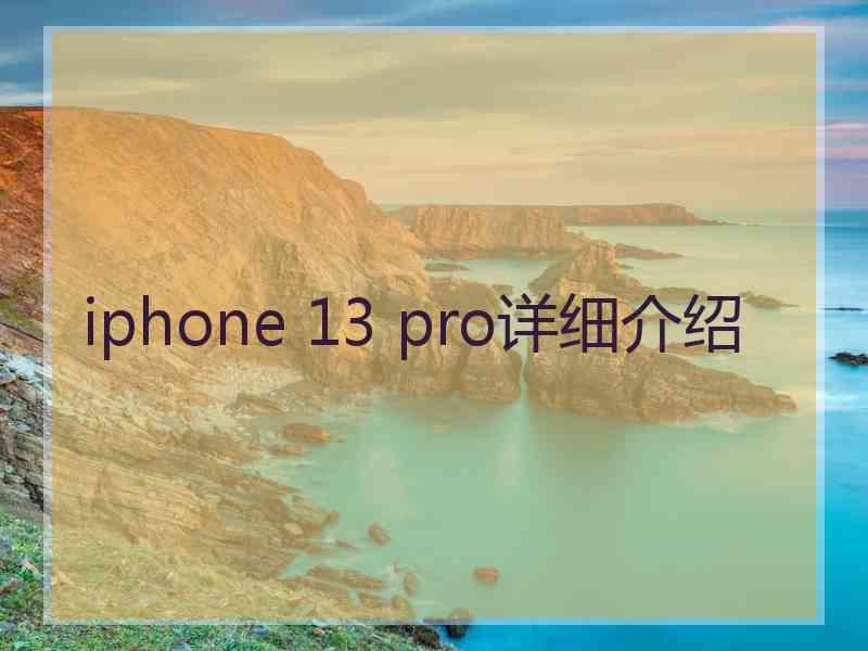 iphone 13 pro详细介绍