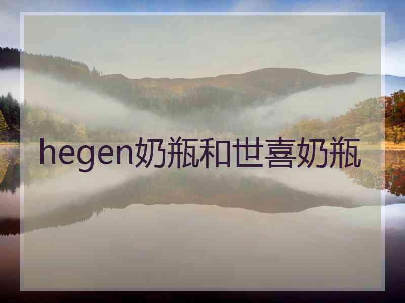 hegen奶瓶和世喜奶瓶