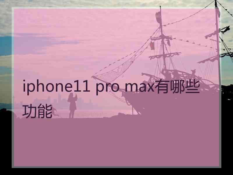 iphone11 pro max有哪些功能