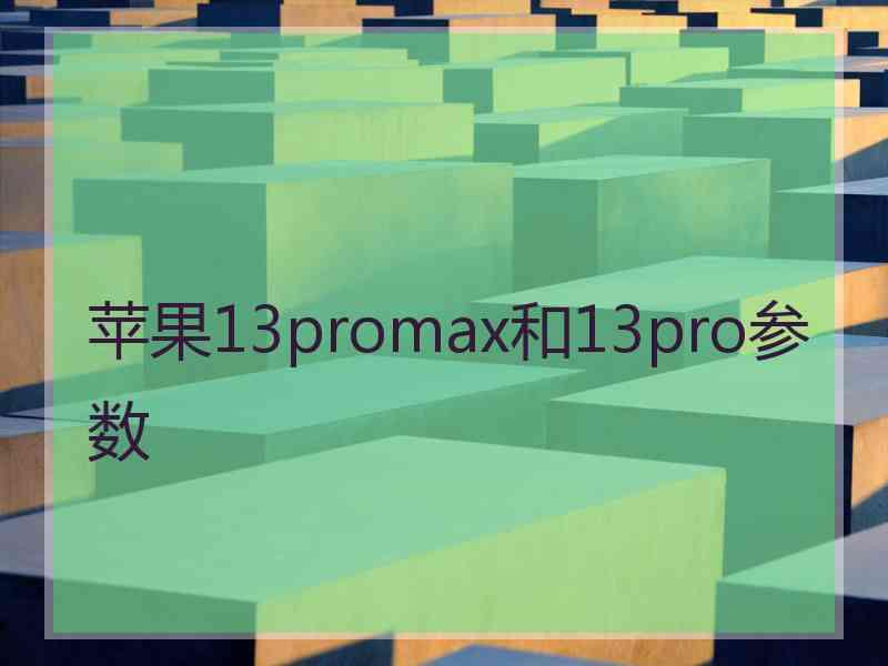 苹果13promax和13pro参数