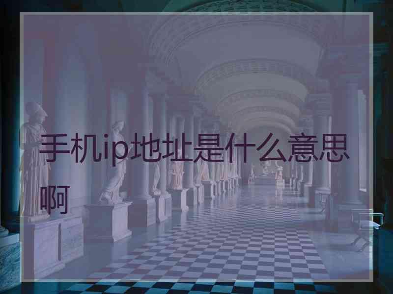 手机ip地址是什么意思啊