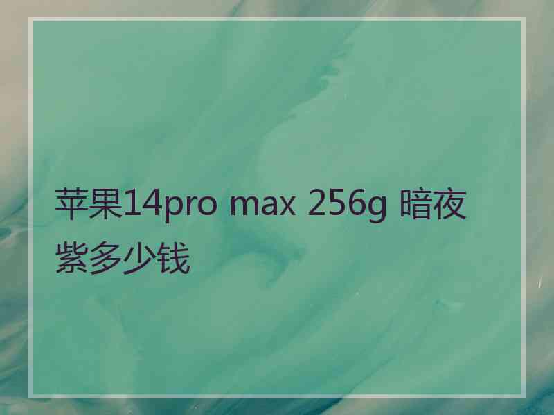 苹果14pro max 256g 暗夜紫多少钱