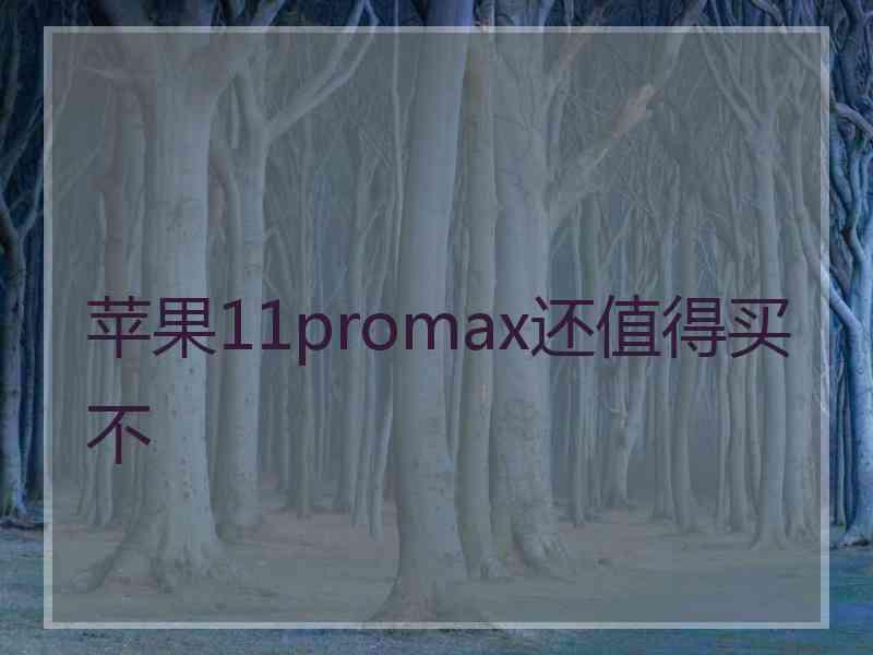 苹果11promax还值得买不