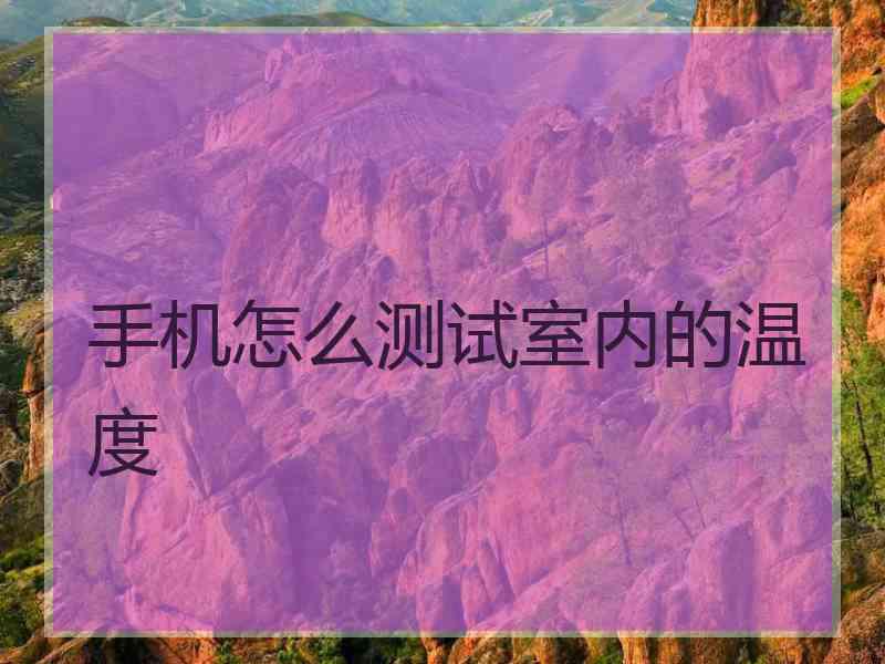 手机怎么测试室内的温度