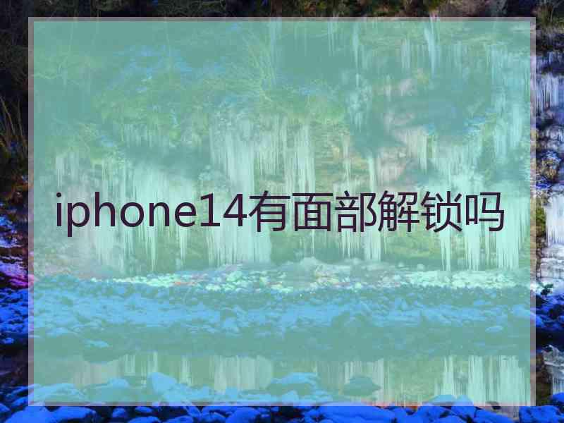 iphone14有面部解锁吗