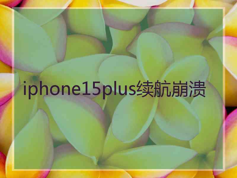 iphone15plus续航崩溃