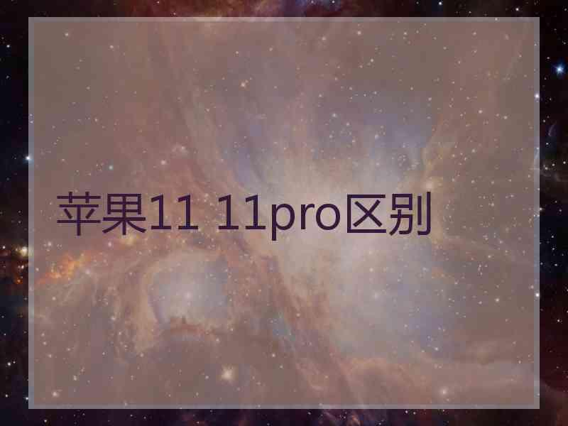 苹果11 11pro区别