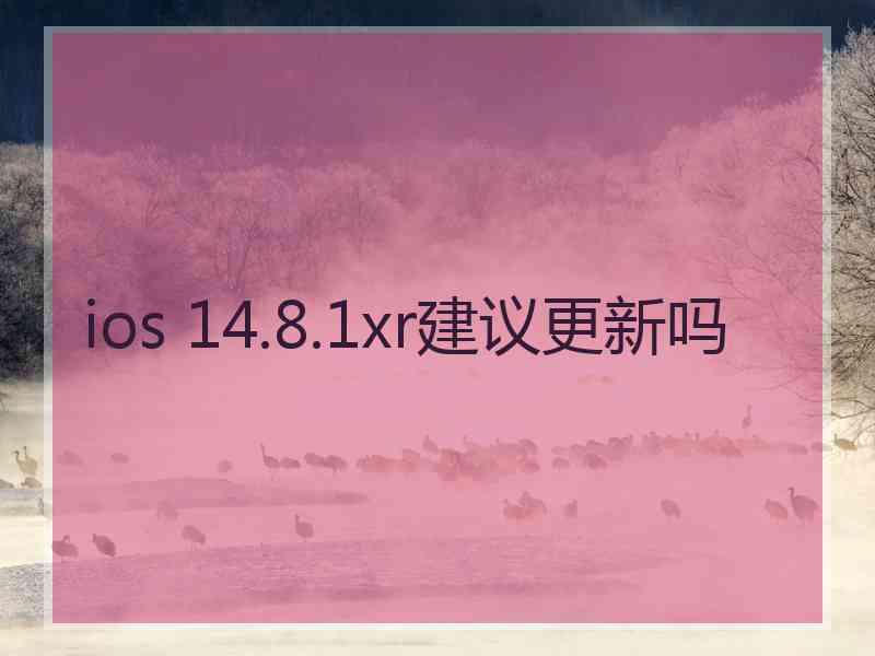 ios 14.8.1xr建议更新吗