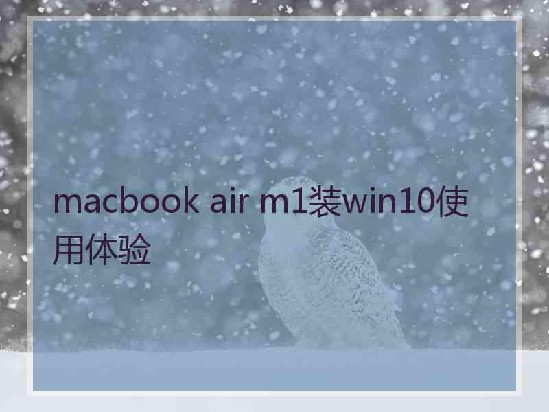 macbook air m1装win10使用体验