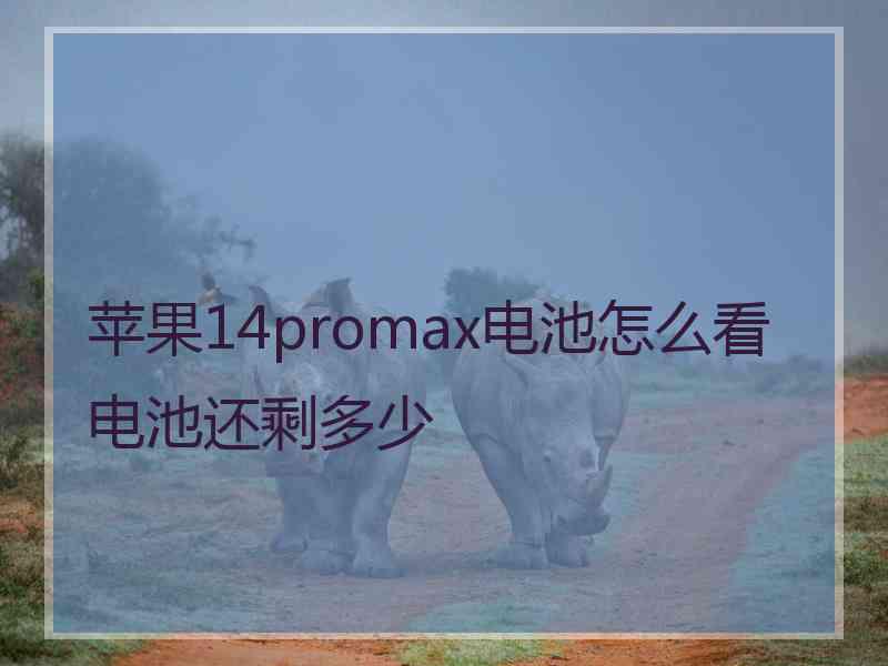 苹果14promax电池怎么看电池还剩多少