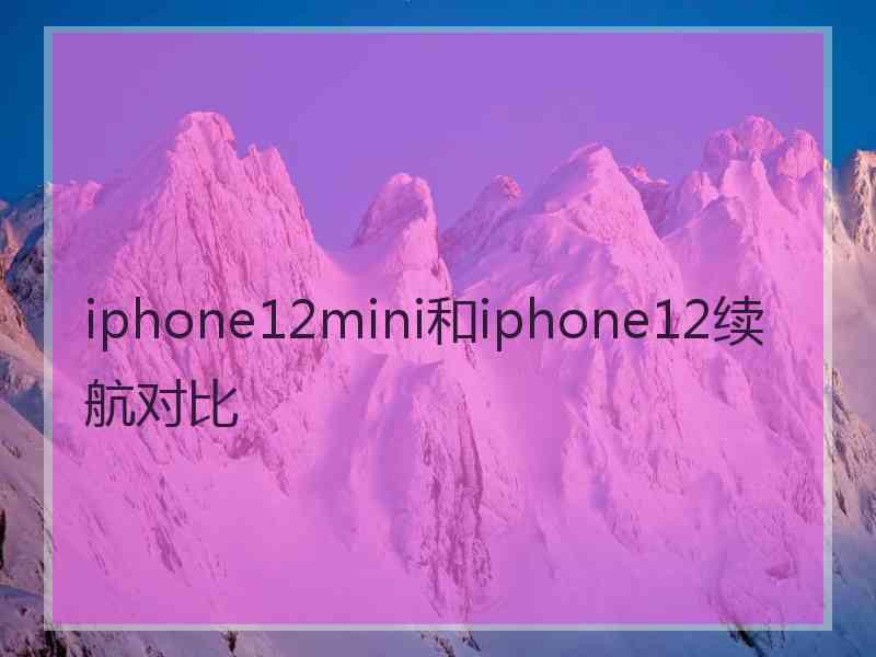 iphone12mini和iphone12续航对比