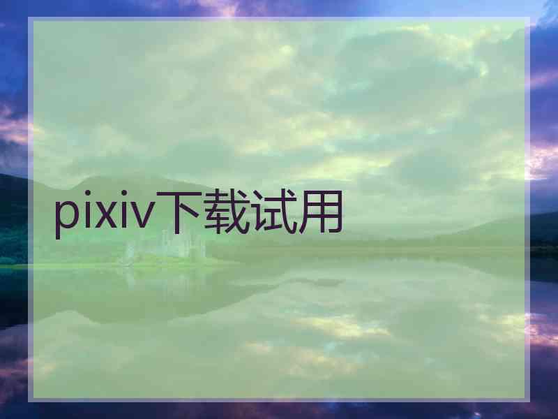 pixiv下载试用