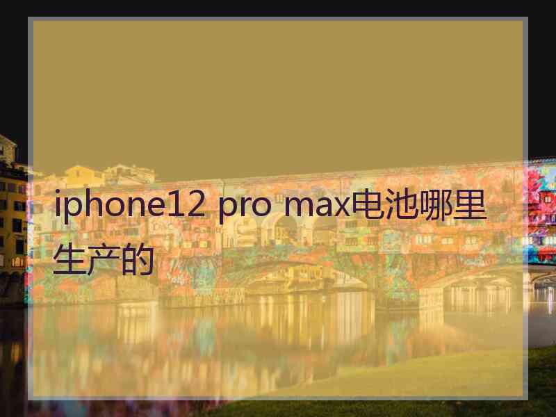 iphone12 pro max电池哪里生产的