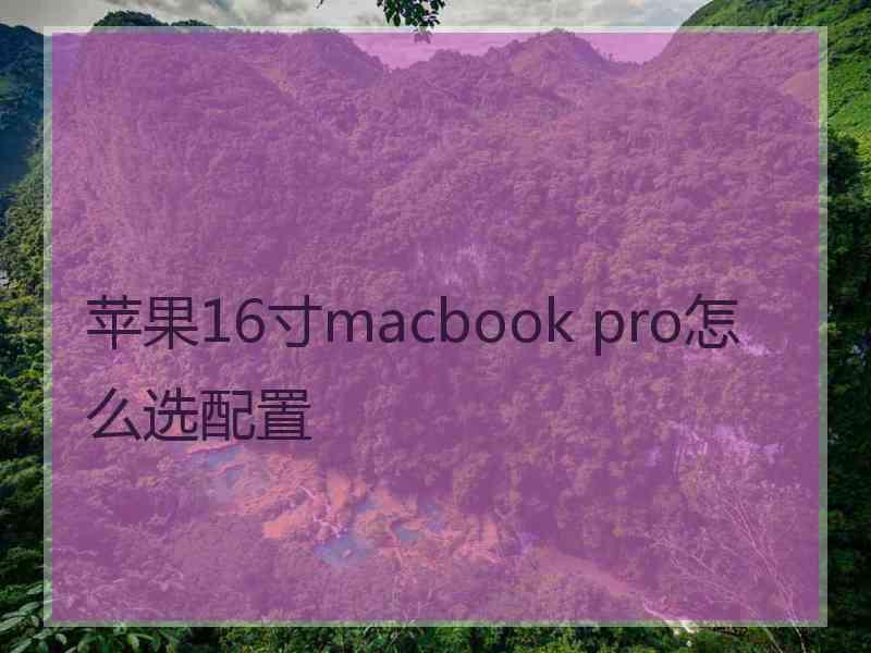 苹果16寸macbook pro怎么选配置