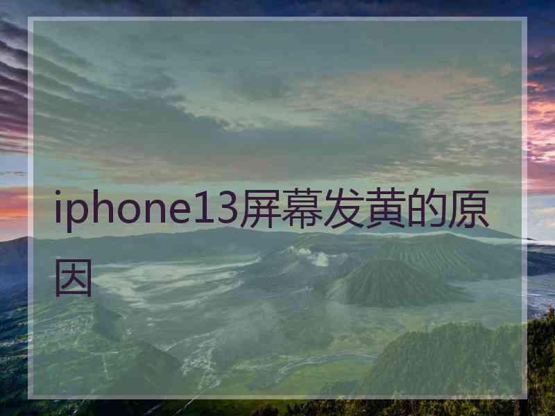 iphone13屏幕发黄的原因