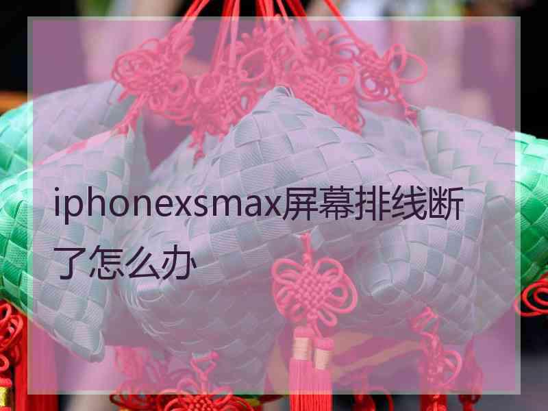 iphonexsmax屏幕排线断了怎么办