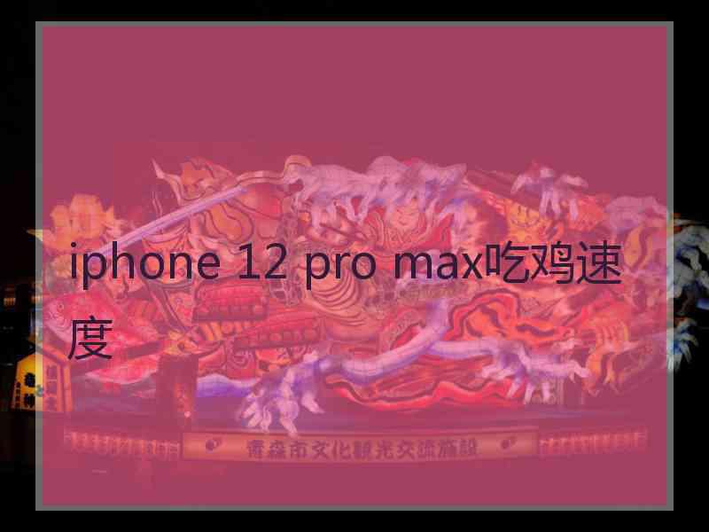 iphone 12 pro max吃鸡速度