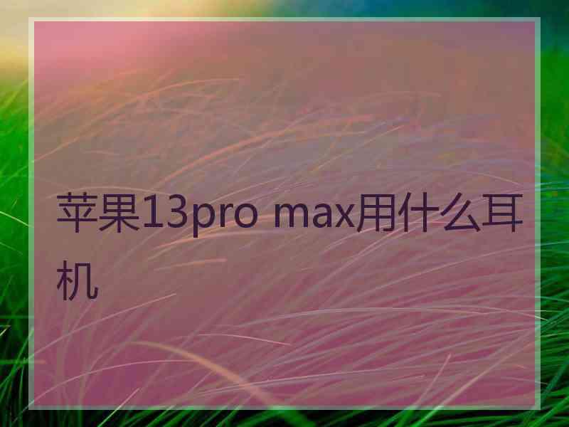 苹果13pro max用什么耳机