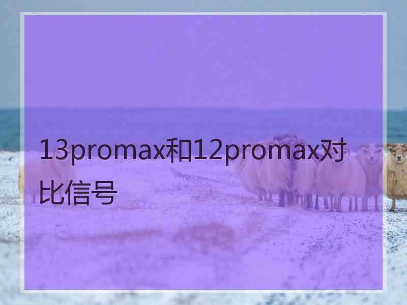 13promax和12promax对比信号