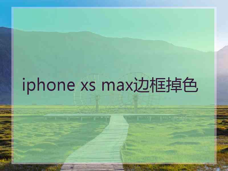 iphone xs max边框掉色