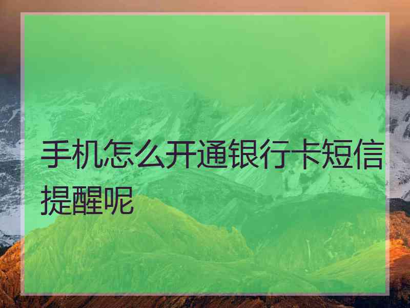 手机怎么开通银行卡短信提醒呢