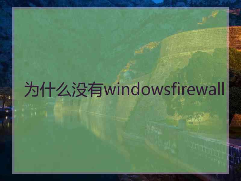 为什么没有windowsfirewall