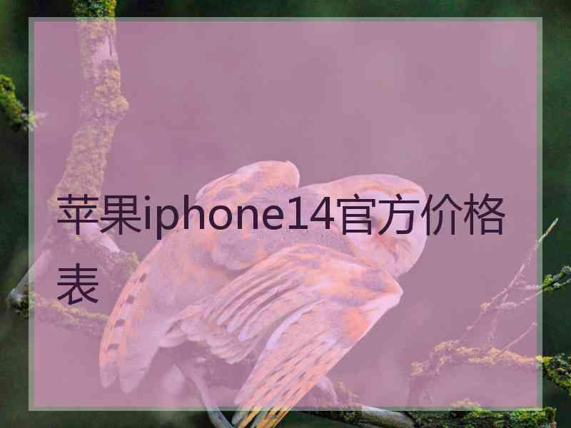 苹果iphone14官方价格表