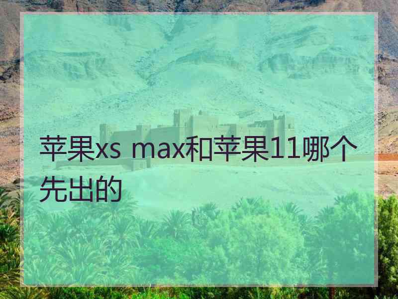 苹果xs max和苹果11哪个先出的