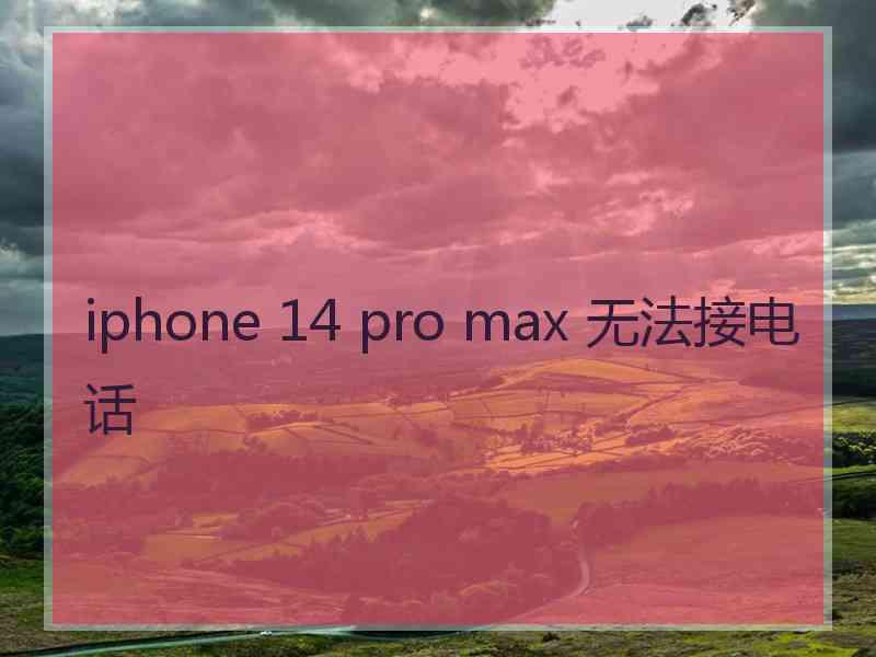 iphone 14 pro max 无法接电话