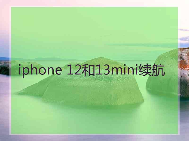 iphone 12和13mini续航