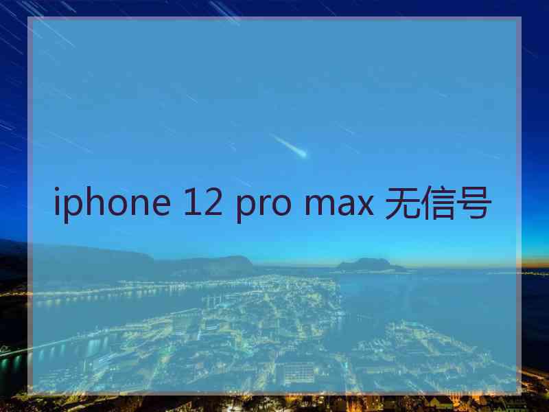 iphone 12 pro max 无信号