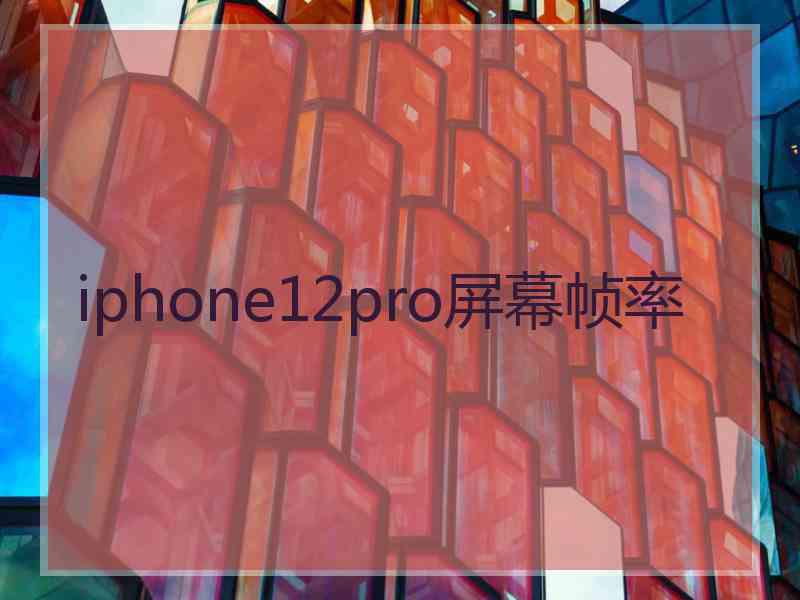 iphone12pro屏幕帧率