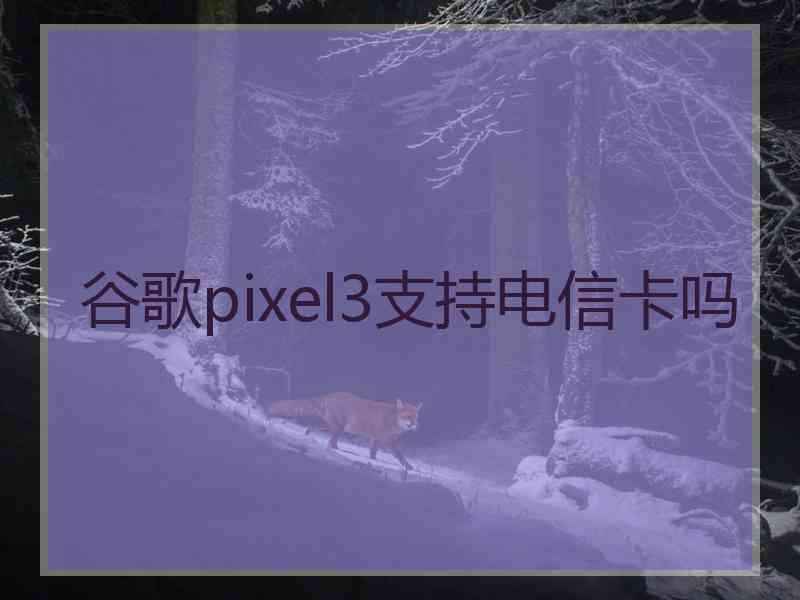 谷歌pixel3支持电信卡吗