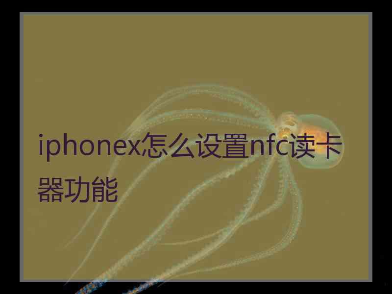 iphonex怎么设置nfc读卡器功能