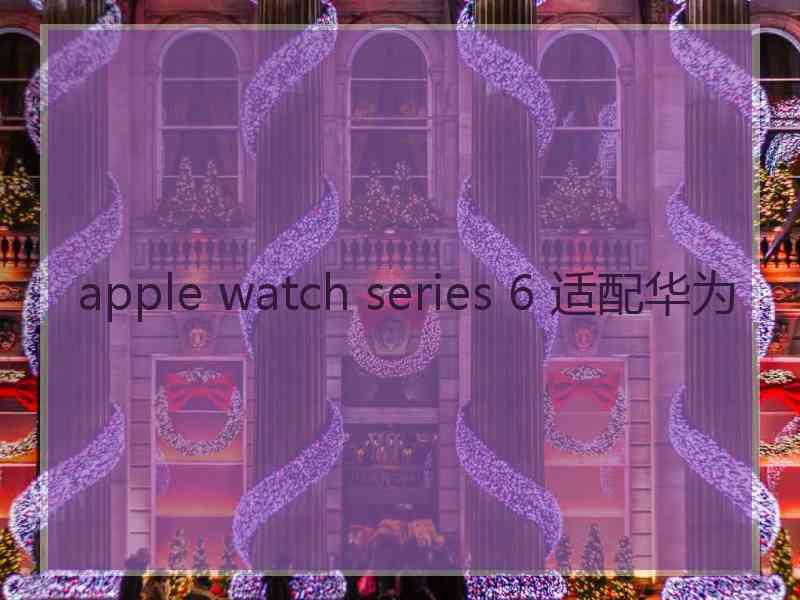 apple watch series 6 适配华为