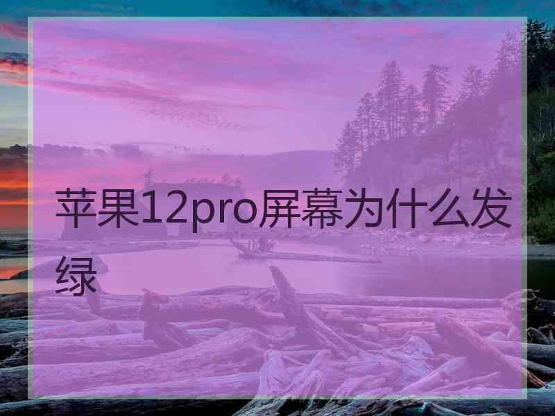 苹果12pro屏幕为什么发绿