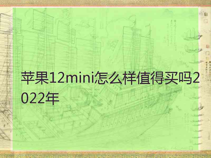 苹果12mini怎么样值得买吗2022年