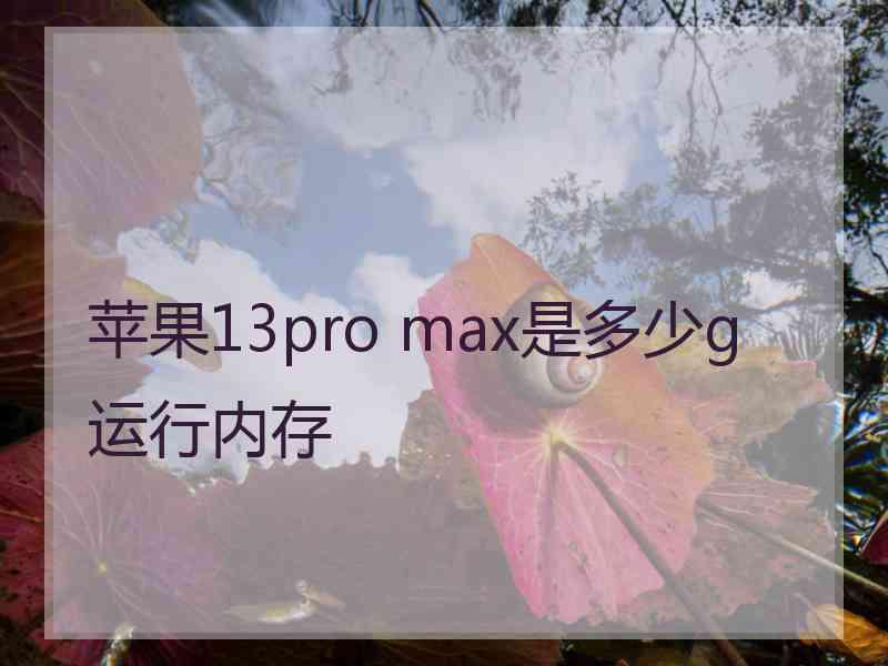 苹果13pro max是多少g运行内存