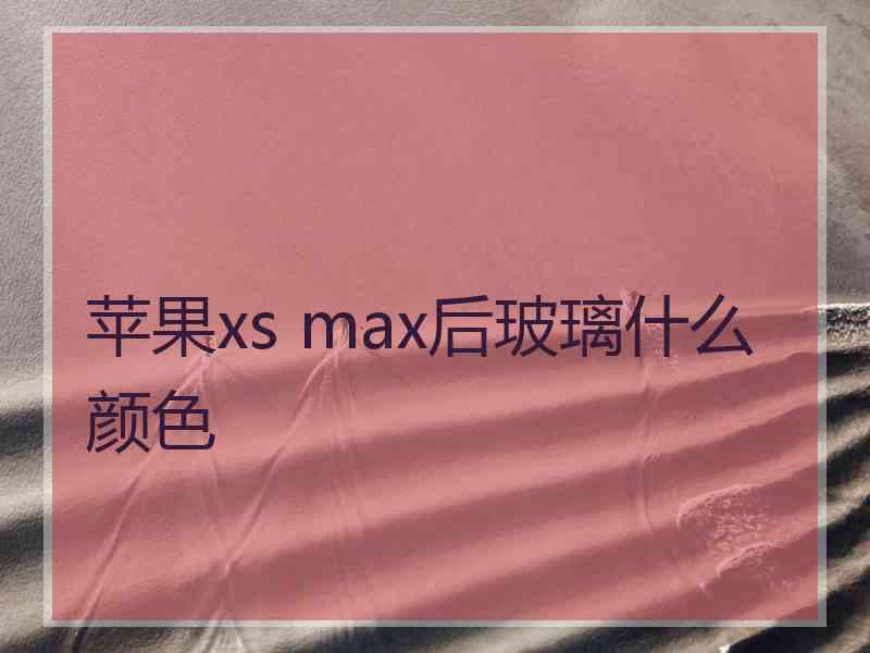 苹果xs max后玻璃什么颜色