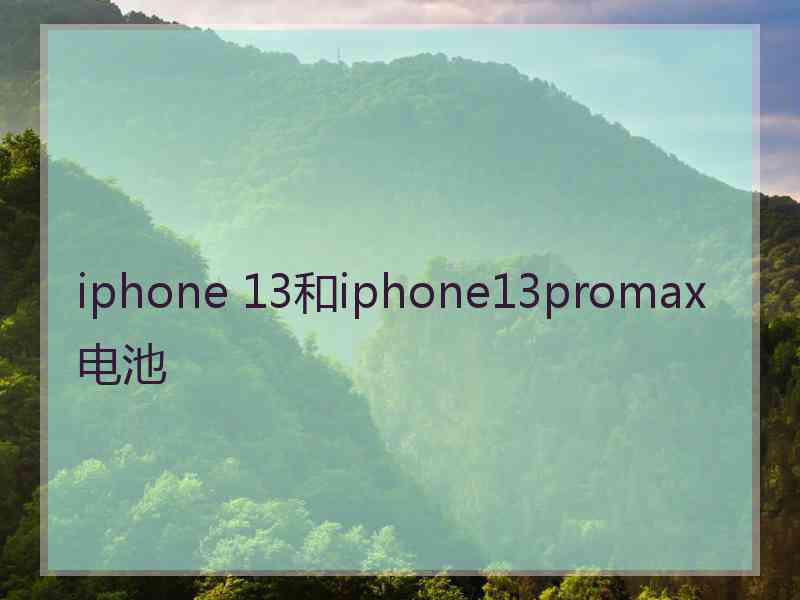 iphone 13和iphone13promax电池