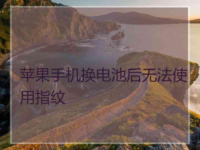 苹果手机换电池后无法使用指纹