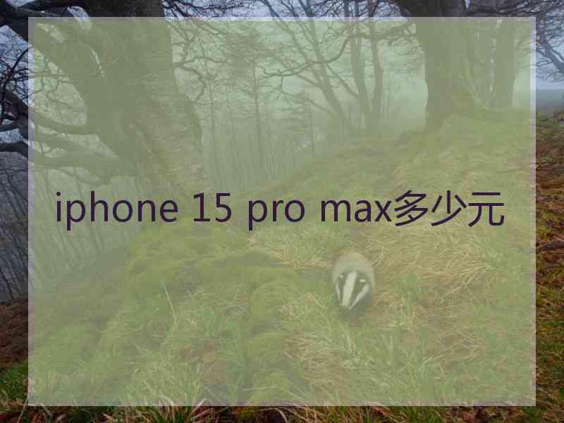 iphone 15 pro max多少元